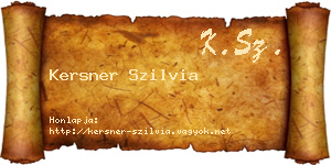 Kersner Szilvia névjegykártya